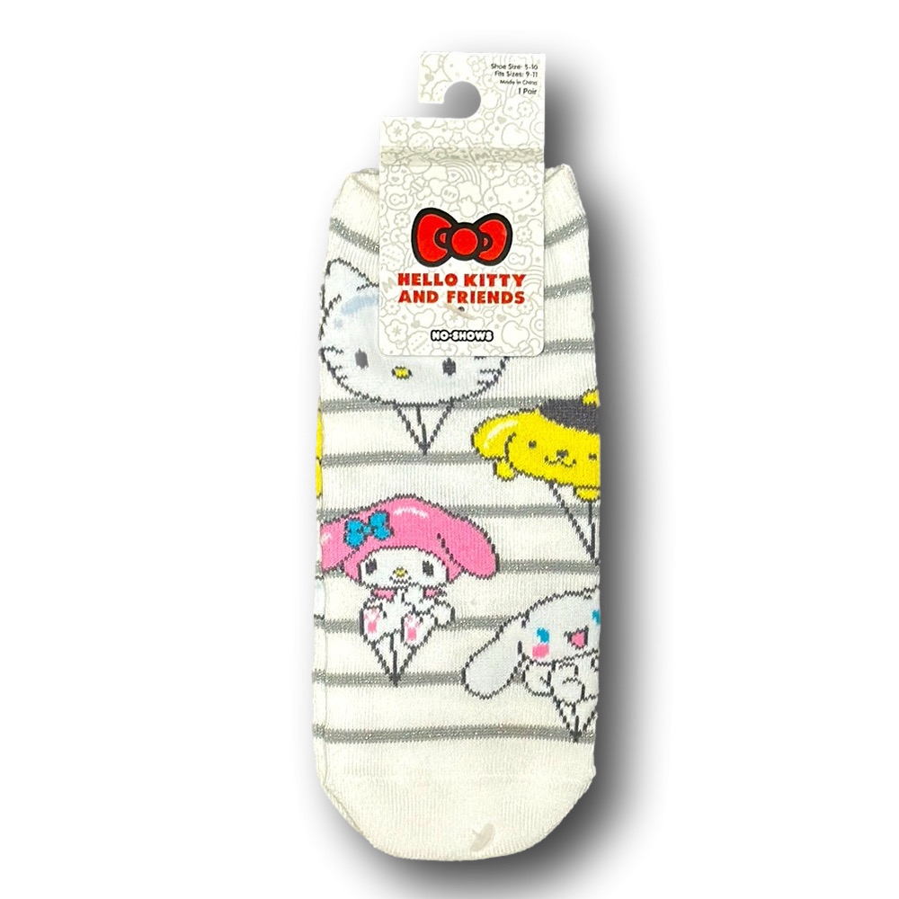 3/$20 Hello Kitty & Friends Funny Novelty Glitter No-Show Socks - NWT